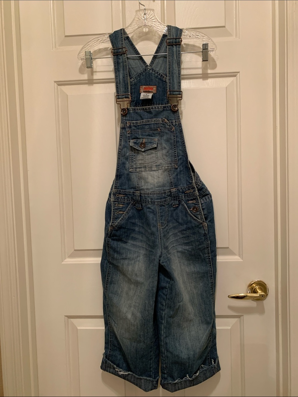 Denim Blue Capri Overalls - Classic Washed Jeans Overalls